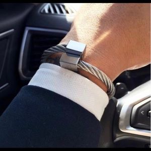 Stainless steel Titanium Adjustable cuff Bracelet